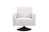 Modern Teddy Fabric Swivel Accent Chair ,Comfy Armchair with 360 Degree Swiveling for Living Room, Bedroom, Reading Room, Home Office (White)