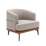 Modern Two-tone Burnt Orange Barrel Fabric Chair