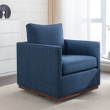 Blue Mid Century Modern Swivel Accent Chair