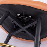 Set of 2 (Orange) Counter Height 25" Modern Leathaire Swivel Bar Stool Chair