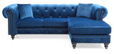 Glory Furniture Nola G0351B-SC Sofa Chaise ( 3 Boxes ) , NAVY BLUE