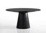 Jasper Ebony Black 5 Piece 47" Wide Contemporary Round Dining Table Set with Beige Fabric Chairs
