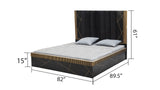 Allure Modern Style King Bed Made With Mango Wood and Finished with Brass Metal