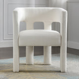 Beige Fabric Upholstered Accent Chair