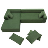 [VIDEO provided] [New] 109*68" Modular Sectional Living Room Sofa Set, Modern Minimalist Style Couch, Upholstered Sleeper Sofa for Living Room, Bedroom, Salon, 2 PC Free Combination, L-Shape, Green