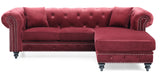 Glory Furniture Nola G0359B-SC Sofa Chaise ( 3 Boxes ) , BURGUNDY