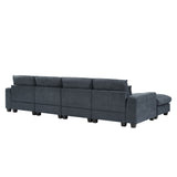 U_Style Modern Large L-Shape Feather Filled Sectional Sofa,  Convertible Sofa Couch with Reversible Chaise for Living Room