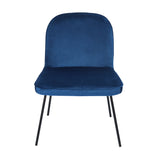 Set of 2 Accent Chair Soft Velvet Leisure Chair Upholstered Dining Chair with Backrest Armrest, Dark Blue