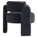 34.65" Wide Boucle Upholstery Accent Chair Dark Grey