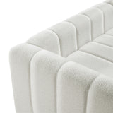 82" Mid Century Modern Teddy Fabric Sofa