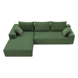 [VIDEO provided] [New] 109*68" Modular Sectional Living Room Sofa Set, Modern Minimalist Style Couch, Upholstered Sleeper Sofa for Living Room, Bedroom, Salon, 2 PC Free Combination, L-Shape, Green