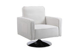 Modern Teddy Fabric Swivel Accent Chair ,Comfy Armchair with 360 Degree Swiveling for Living Room, Bedroom, Reading Room, Home Office (White)