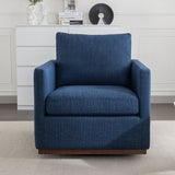 Blue Mid Century Modern Swivel Accent Chair