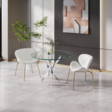 {2 Chair/ 1 Carton} Modern Lounge Chair, Teddy Velvet Cover, For Bedroom Vanity Chair for Home/Office/Dining (6 Colors)