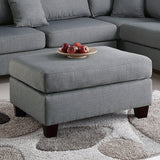 Polyfiber Reversible Sectional Sofa with Ottoman in Grey