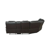 Hong Kong Power Reclining Sectional made with Faux Leather in Black