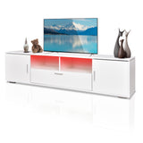 Modern TV stand with LED Lights Entertainment Center TV cabinet with Storage for Up to 75 inch for Gaming Living Room Bedroom