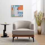 Modern Two-tone Burnt Orange Barrel Fabric Chair