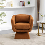 28"W Swivel Accent Chair and Comfy Accent Sofa Chair for Living Room, 360 Degree Club Chair, Leisure Chair for Bedroom Living Room Lounge Hotel Office (Caramel Boucle)