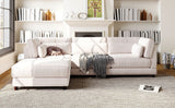 U_STYLE 2 Pieces L shaped Sofa with Removable Ottomans and comfortable waist pillows