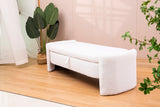 Footstool with storage function  beige teddy fabric  suitable for hallway bedroom living room
