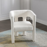 Beige Fabric Upholstered Accent Chair