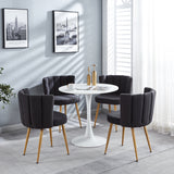 Modern GRAY dining chair (set of 2) with iron tube wood color legs