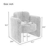 Ivory Mid Century Modern Barrel Accent Chair Armchair
