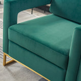 Modern Velvet Accent Chair, Elegant Armchair with Stainless Steel Base