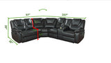 Hong Kong Power Reclining Sectional made with Faux Leather in Black