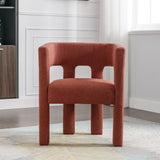 Orange Fabric Upholstered Accent Chair