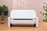 Footstool with storage function  beige teddy fabric  suitable for hallway bedroom living room