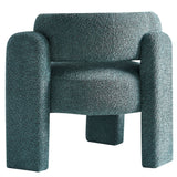 34.65" Wide Boucle Upholstery Accent Chair Green