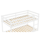 Twin over Twin Floor Bunk Bed, White(Old Sku:W50430320)