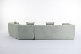 Modular Sectional Living Room Sofa Set, Modern Minimalist Style Couch, Upholstered Sleeper Sofa for Living Room, Bedroom, Salon, 2 PC Free Combination ,Boucle fabric ,Anti-wrinkle fabric,Green