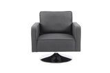 Modern Linen Swivel Accent Chair ,Comfy Armchair with 360 Degree Swiveling for Living Room, Bedroom, Reading Room, Home Office (Dark Grey)