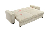 91'' Beige Sofa Bed with Storage