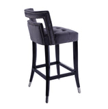 Suede Velvet Barstool with nailheads Dining Room Chair2 pcs Set - 30 inch Seater height