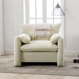Cream Modern Chenille Oversized Accent Chair 38.6'' W