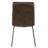 Set of 2 Brown Faux Leather Upholstered Side Chair