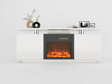 160CM high gloss TV stand with fireplace