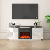 160CM high gloss TV stand with fireplace