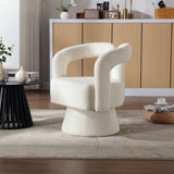 Fluffy Fabric Chair 360 Degree Swivel Cuddle Barrel Accent Chairs