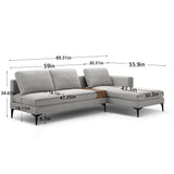 Modern Sectional with Reversible Chaise and Armless Seats