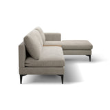 Modern Sand Sectional with Reversible Chaise and Armless 2 Seater Loveseat