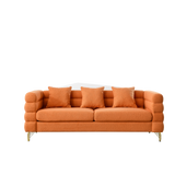 81 Inch Orange teddy FabricOversized 3 Seater Sectional