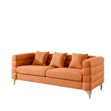 81 Inch Orange teddy FabricOversized 3 Seater Sectional