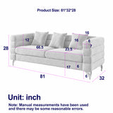 81 Inch Ivory White teddy Oversized 3 Seater Sofa