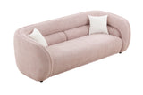 90.6'' PINK Mid Century Modern Curved Sofa