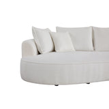 122" Luxury Teddy Fabric Sectional Couch